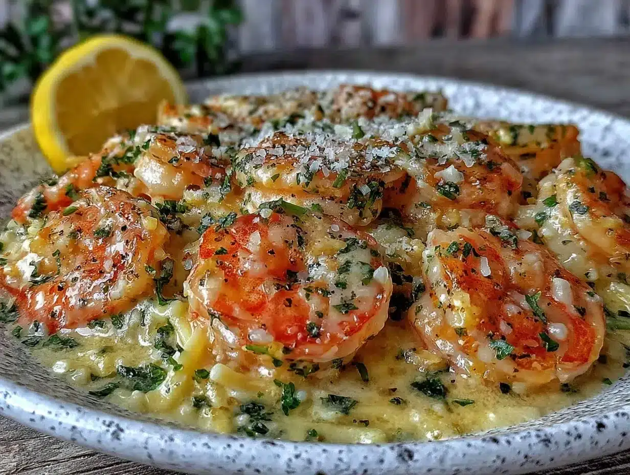 Creamy Garlic Parmesan Shrimp Scampi preparation steps
