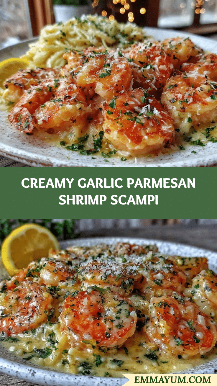 Creamy Garlic Parmesan Shrimp Scampi recipe