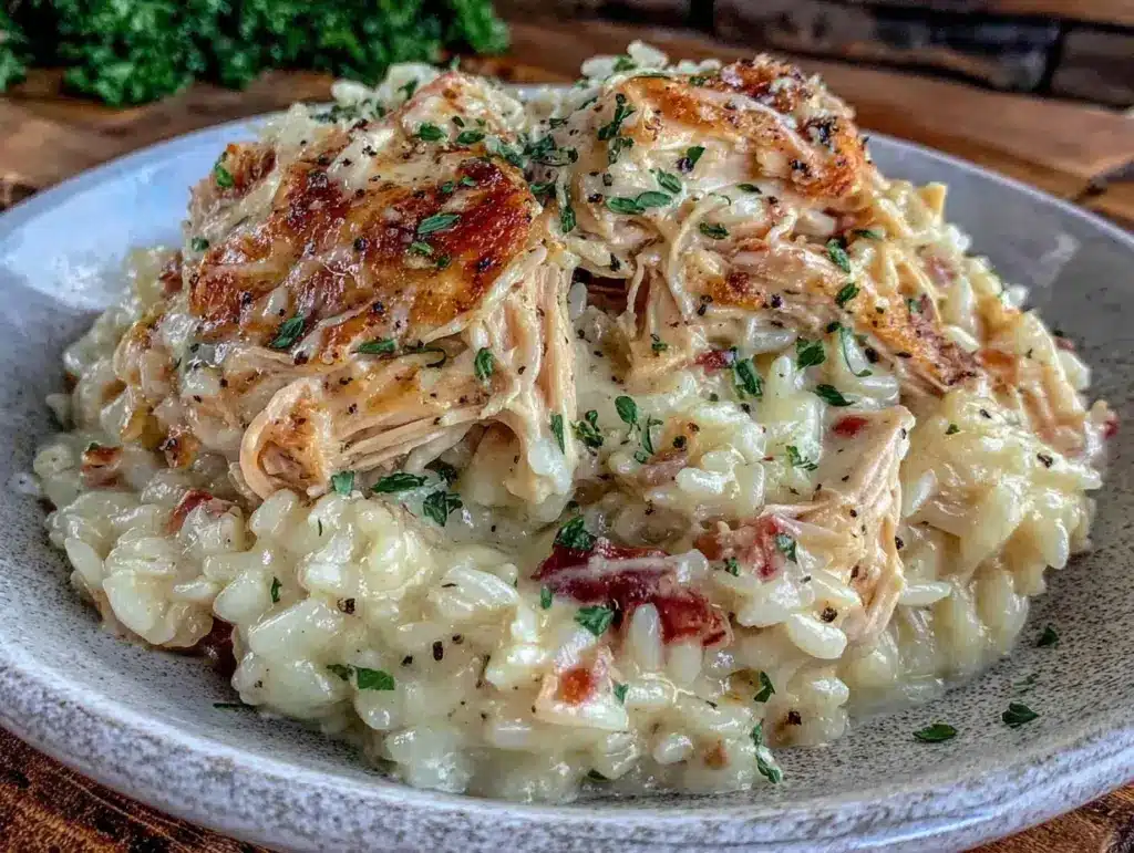 creamy instant pot chicken and rice recipe - featured image