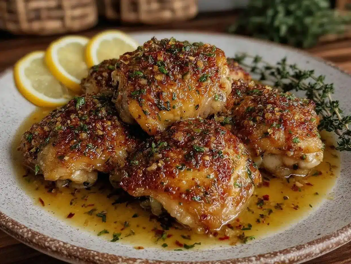 creamy lemon garlic butter chicken thighs preparation steps