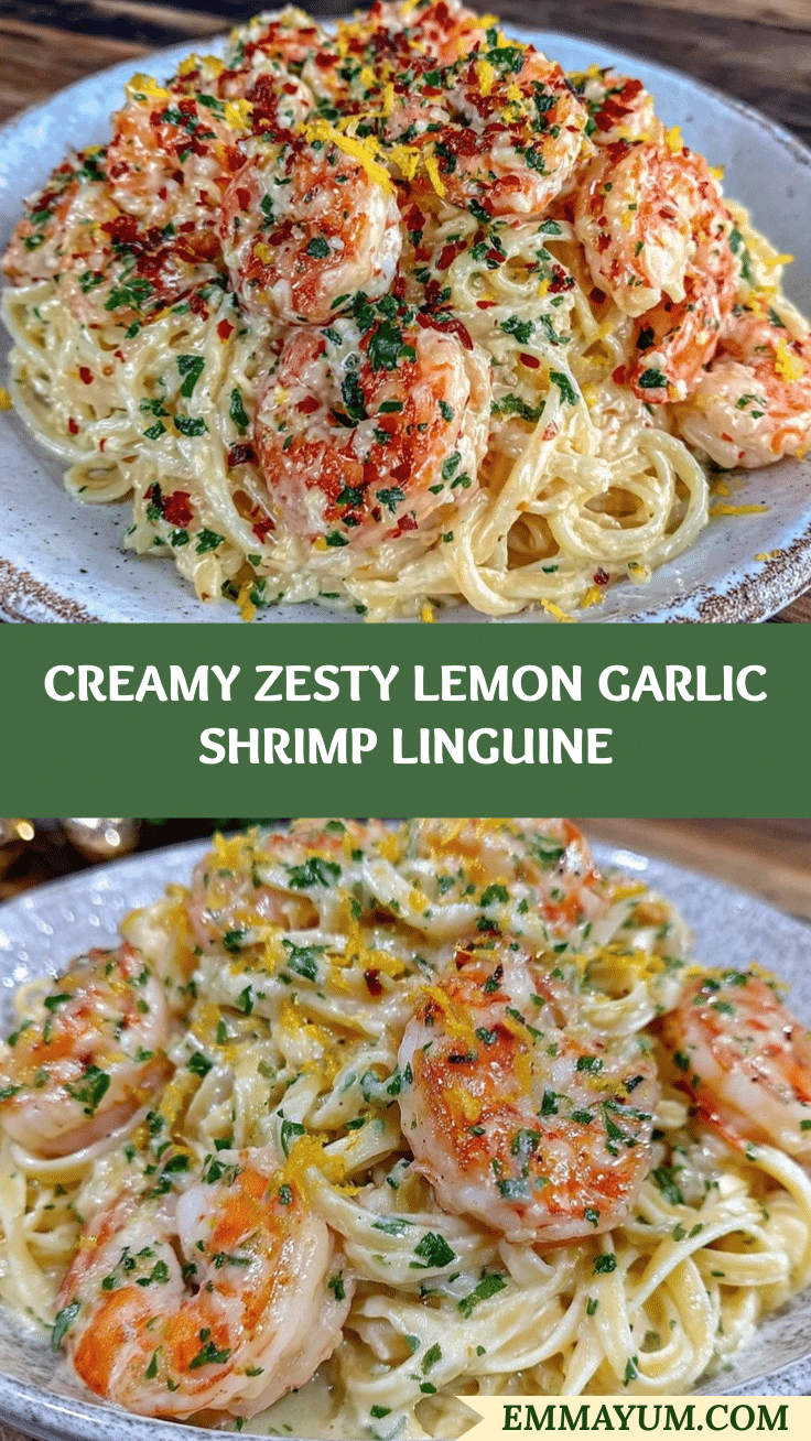 creamy lemon garlic shrimp linguine recipe