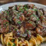 creamy one-pot beef stroganoff - featured image