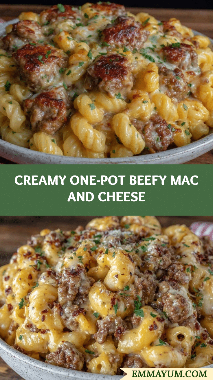 creamy one-pot beefy mac and cheese recipe