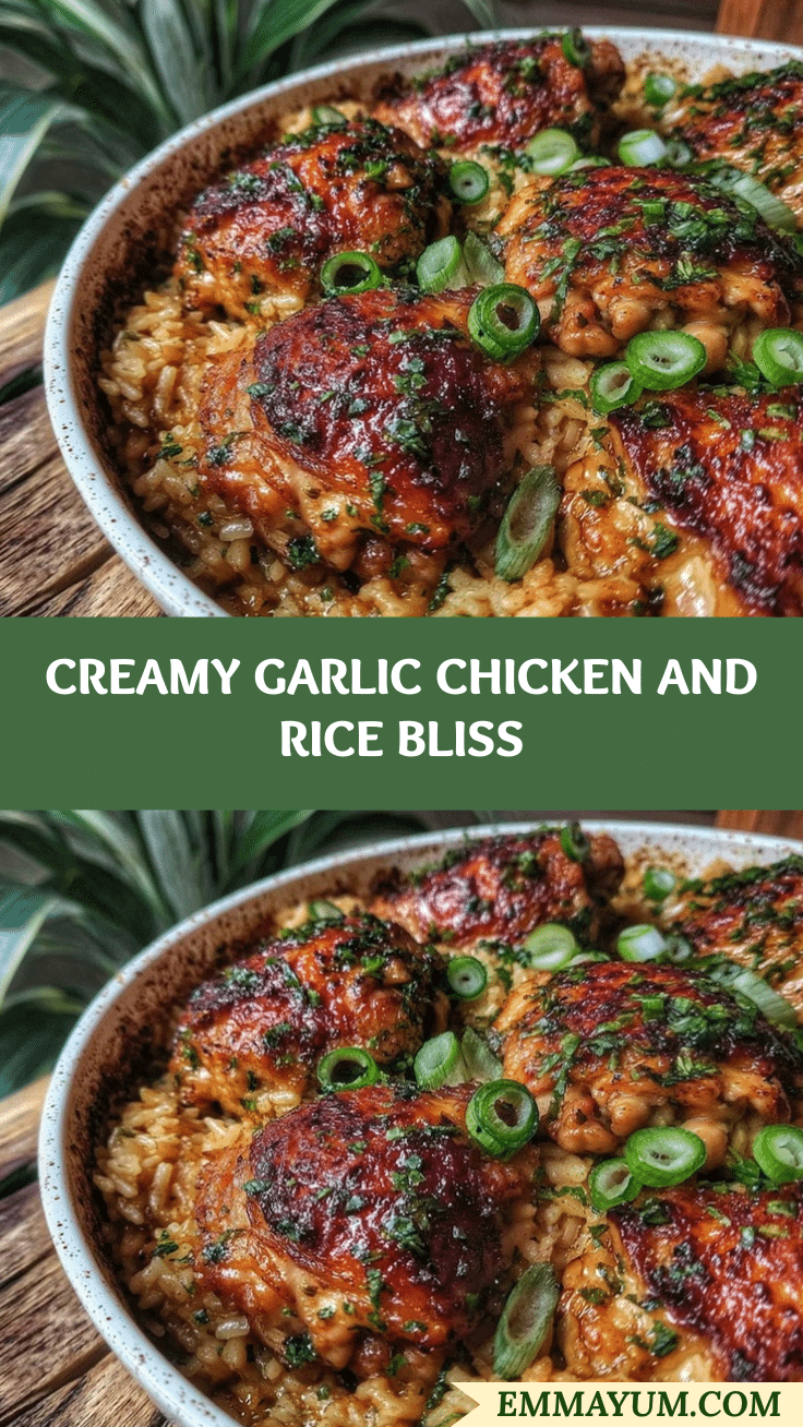 creamy one-pot garlic chicken and rice recipe