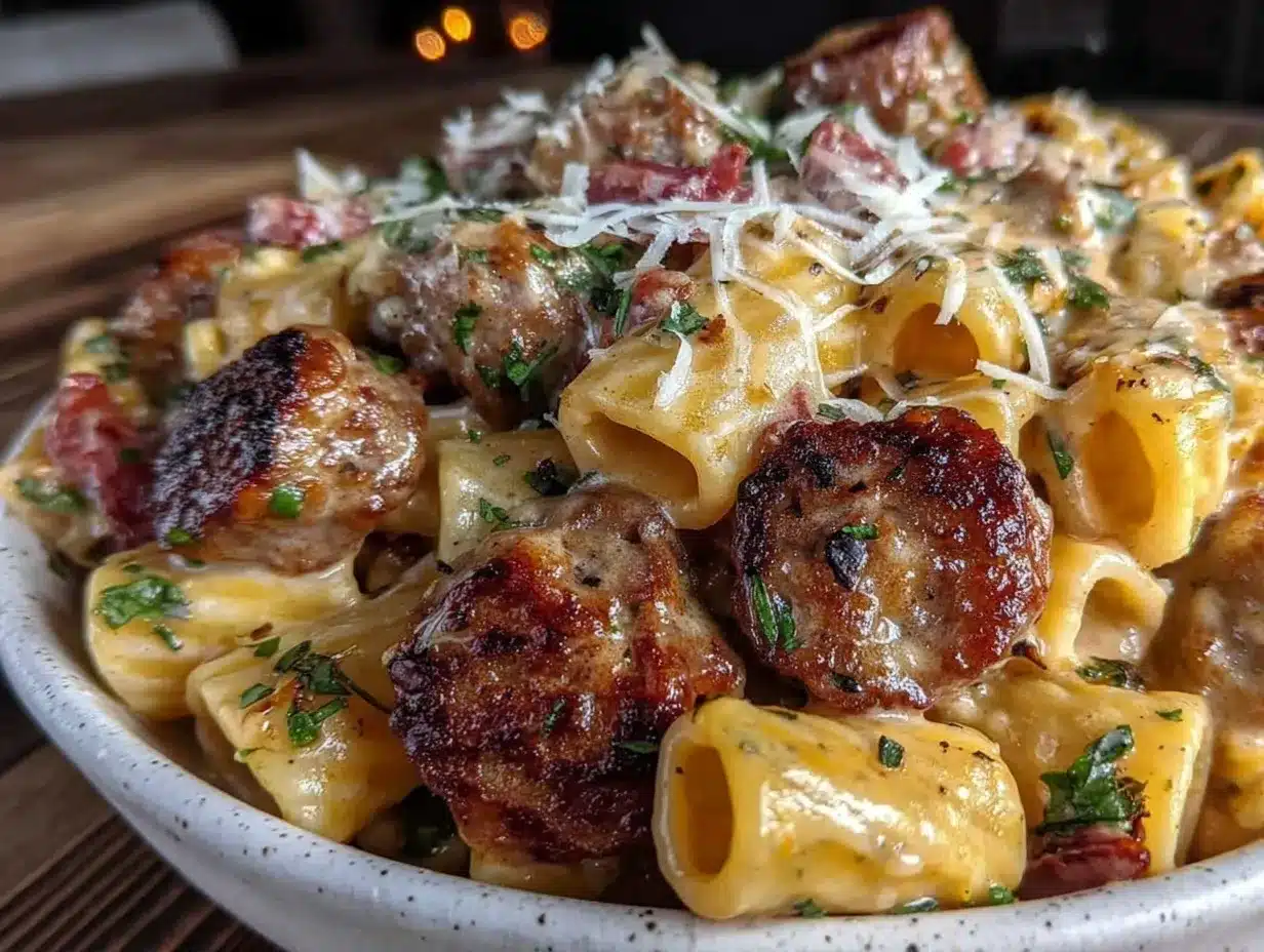 creamy one-pot sausage rigatoni preparation steps