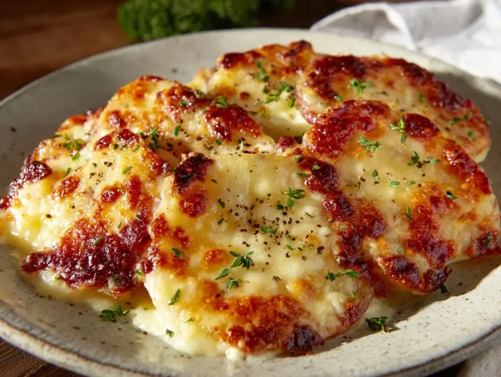 creamy scalloped potatoes with gruyere - featured image