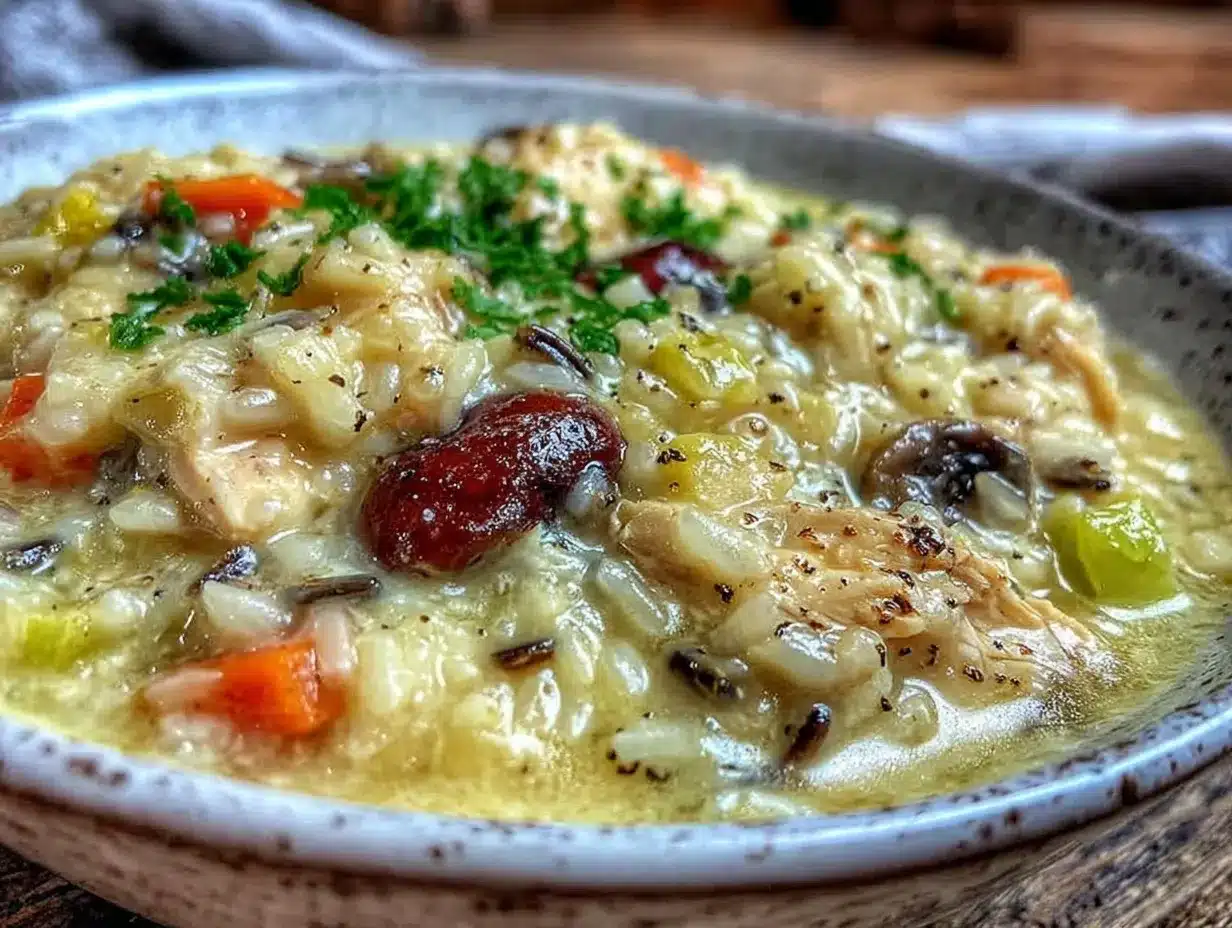 creamy slow cooker chicken wild rice soup preparation steps