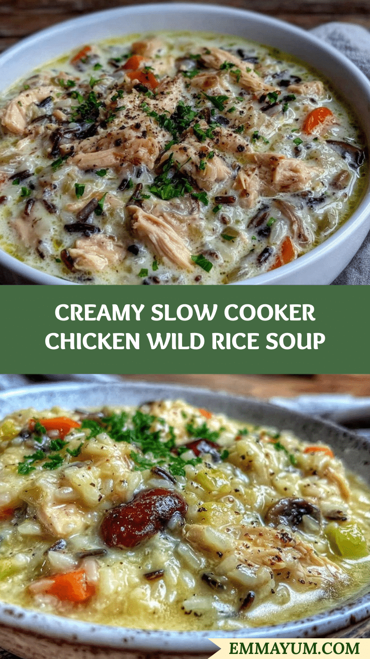 creamy slow cooker chicken wild rice soup recipe