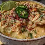 creamy slow cooker white chicken chili - featured image