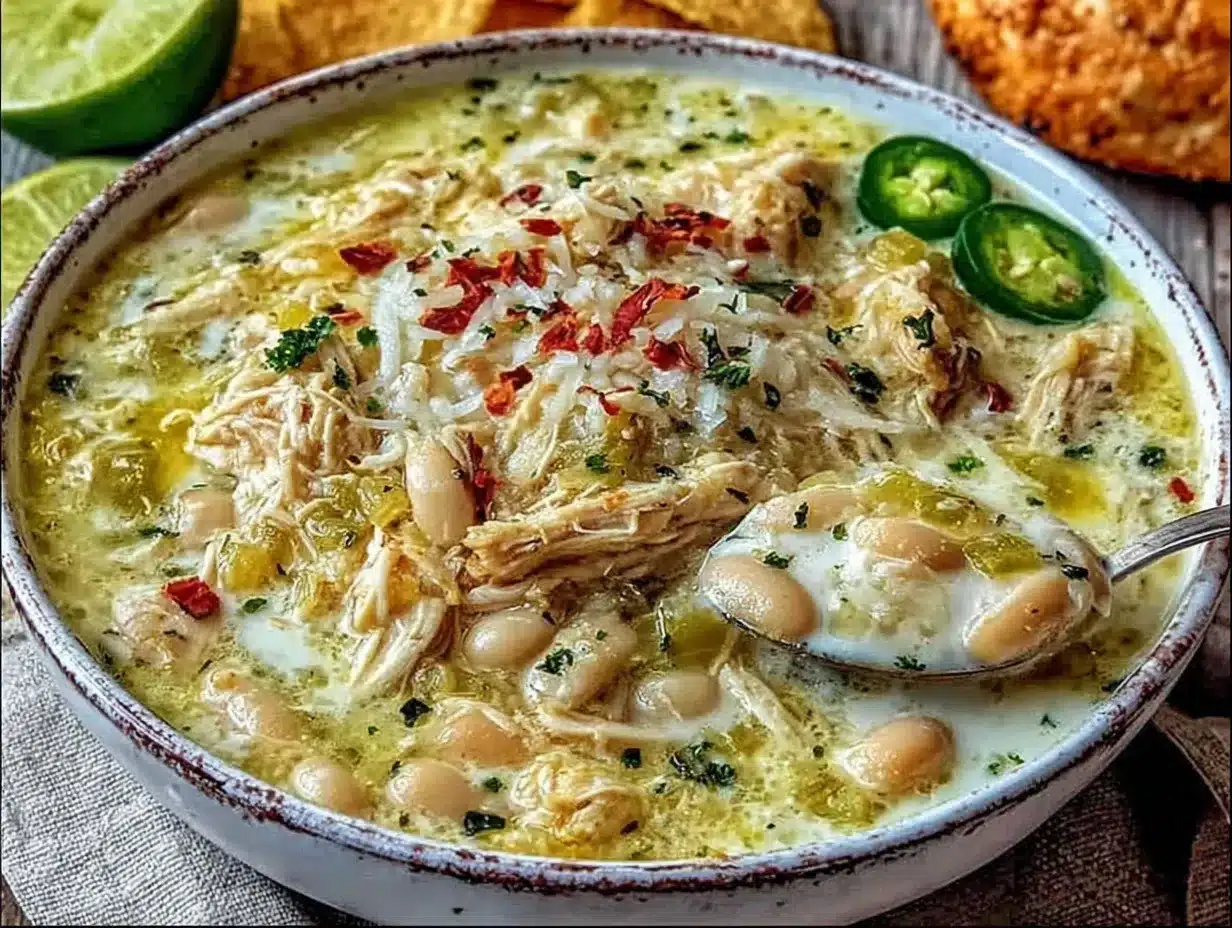 creamy slow cooker white chicken chili preparation steps