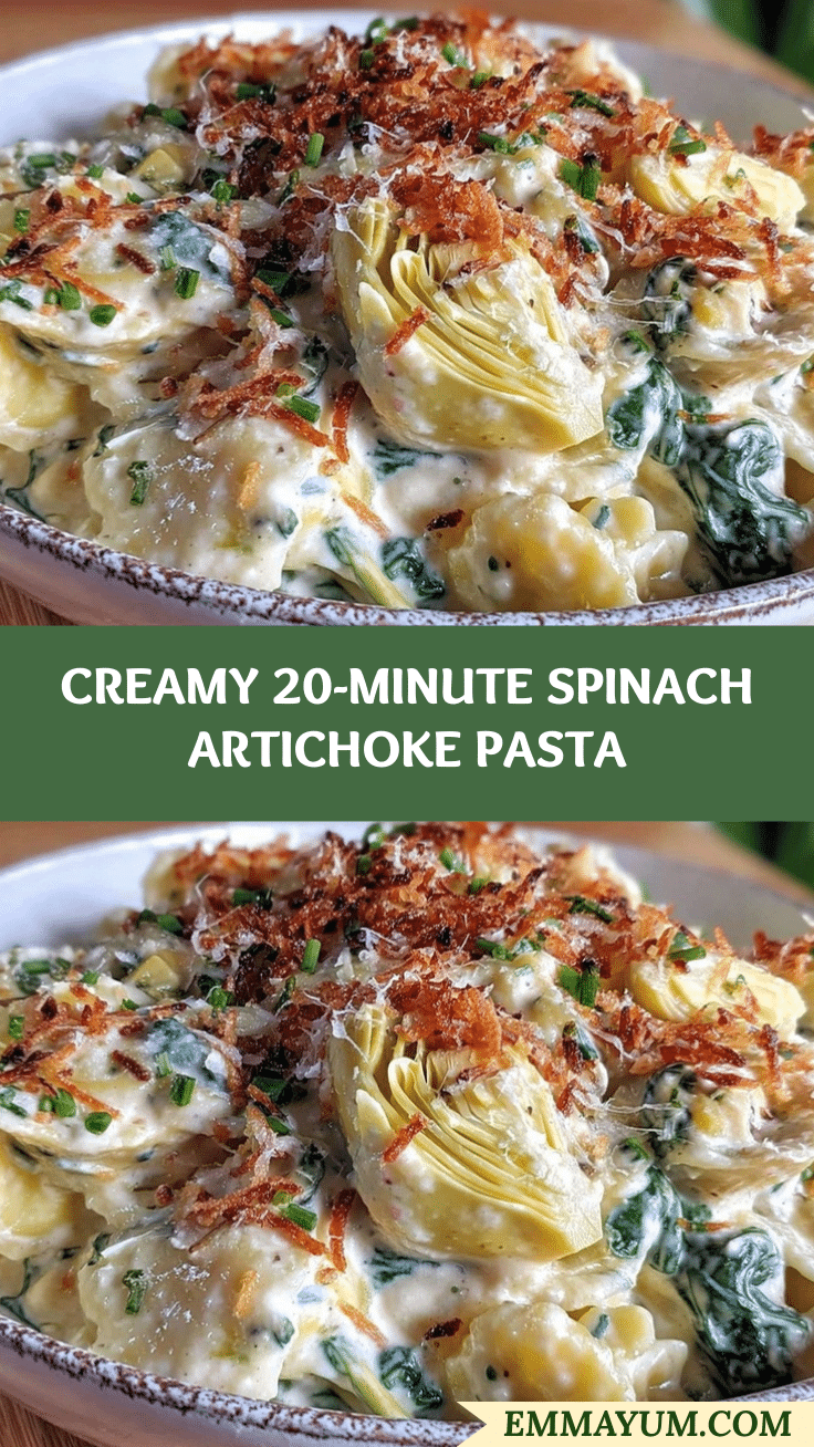creamy spinach artichoke pasta recipe
