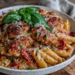 creamy sun-dried tomato chicken penne - featured image