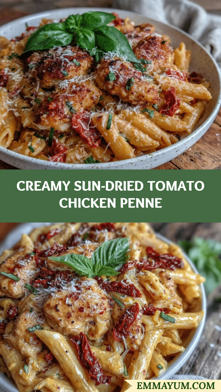 creamy sun-dried tomato chicken penne recipe