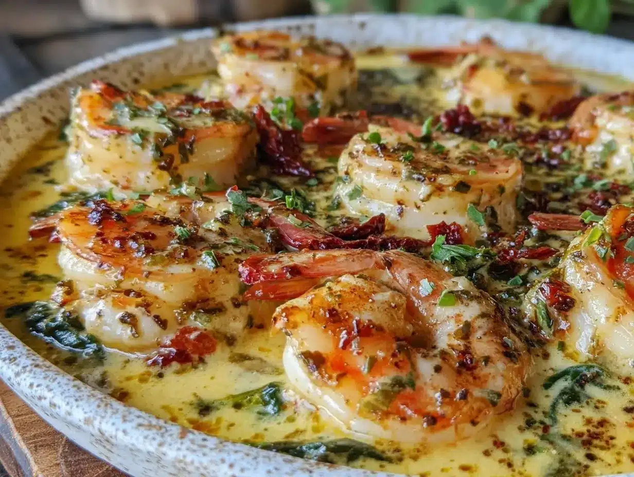 creamy tuscan garlic butter shrimp preparation steps