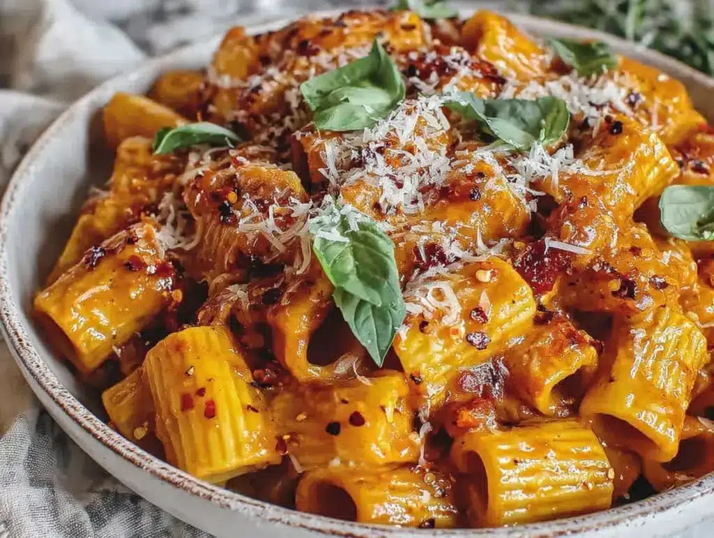 creamy vodka sauce rigatoni - featured image