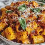 creamy vodka sauce rigatoni - featured image