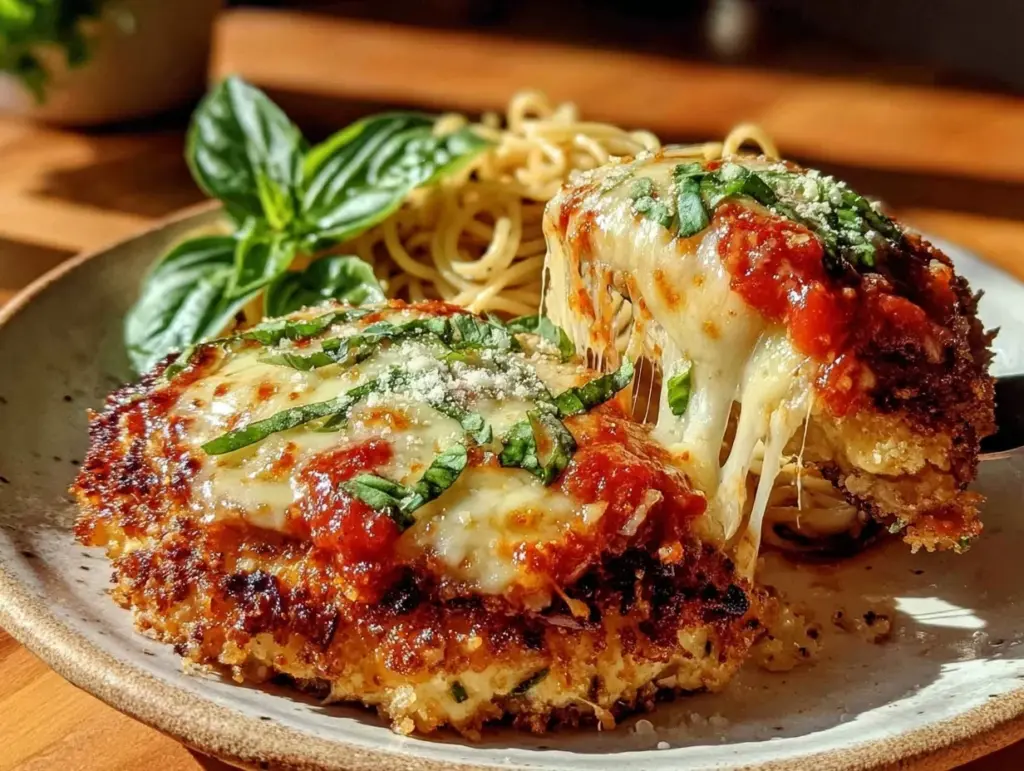 crispy air fryer chicken parmesan - featured image
