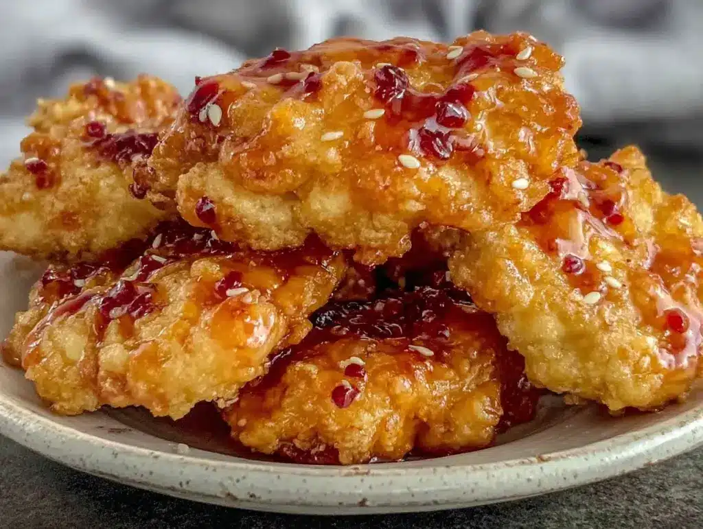 crispy air fryer orange chicken - featured image