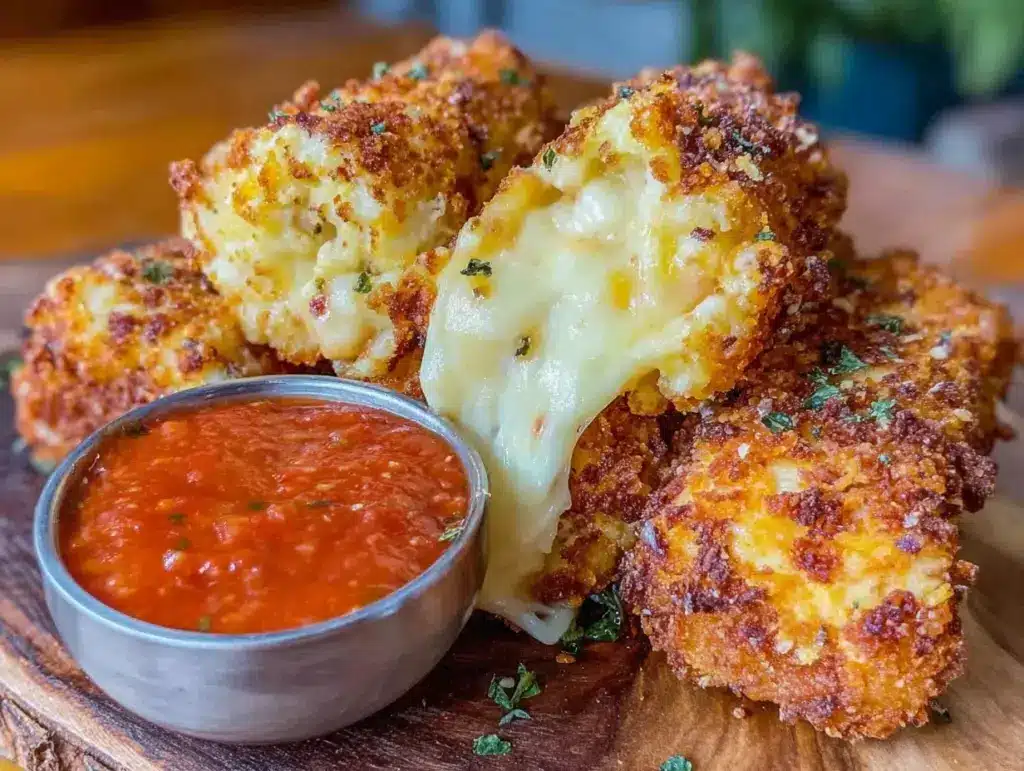 crispy baked mozzarella sticks - featured image