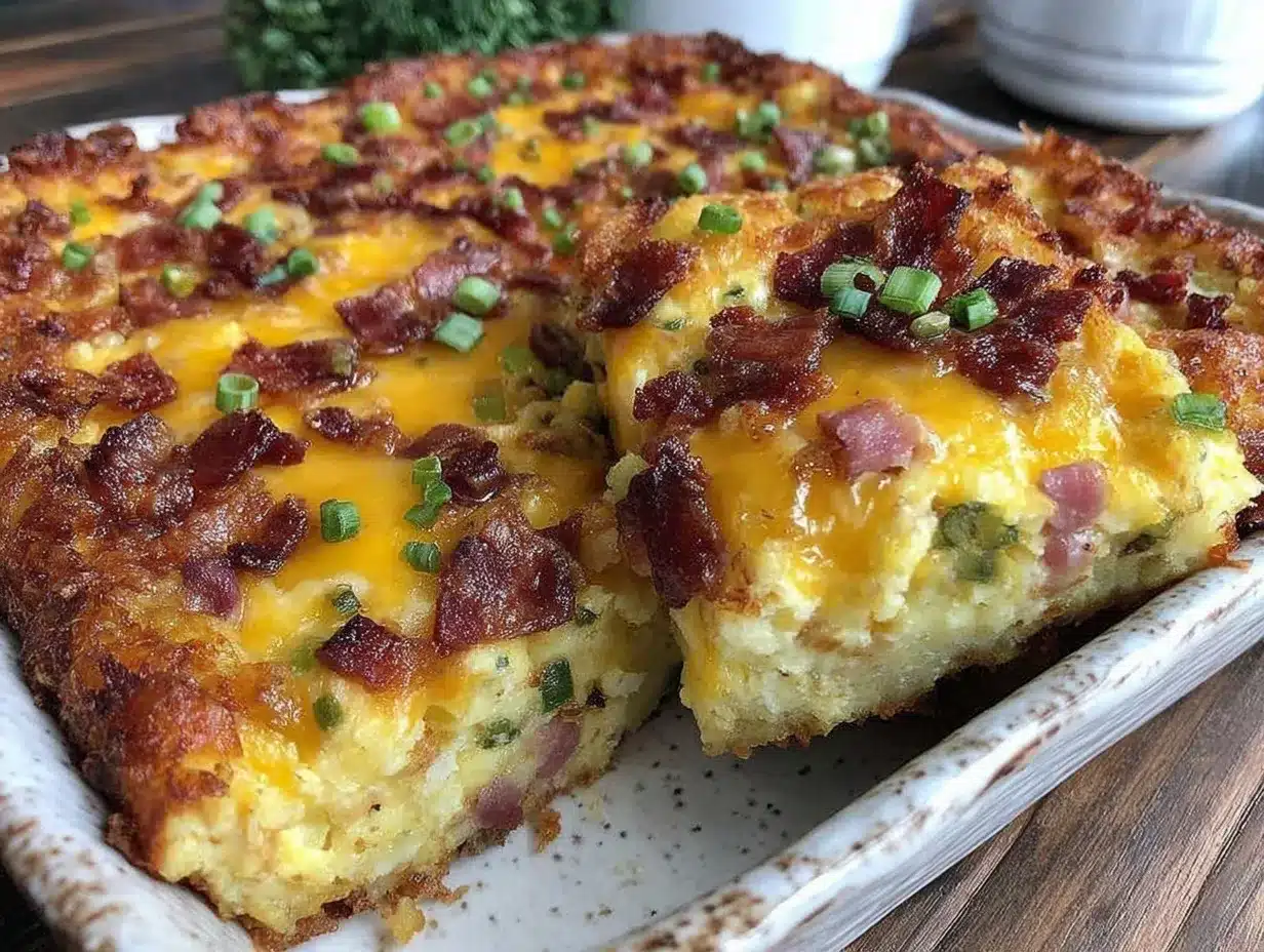 crispy cheesy hash brown breakfast casserole preparation steps