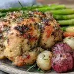 crispy lemon herb roasted chicken - featured image