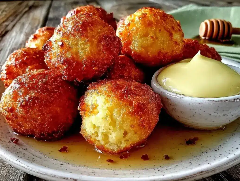 crispy oven-baked hush puppies - featured image