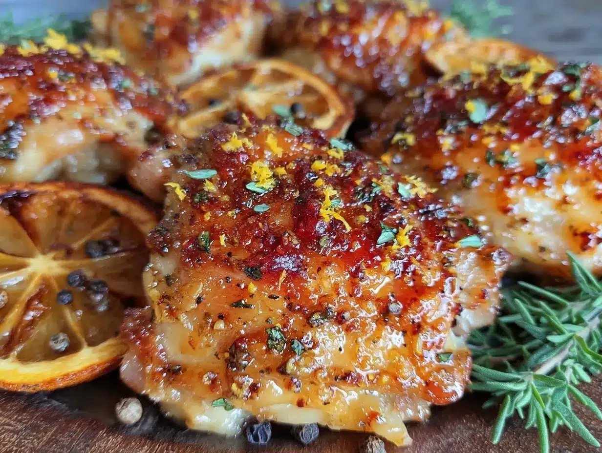 crispy sheet pan lemon pepper chicken thighs preparation steps