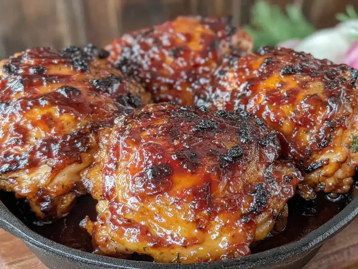 crispy skillet bbq chicken thighs preparation steps