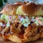 crockpot bbq pulled chicken sandwiches - featured image