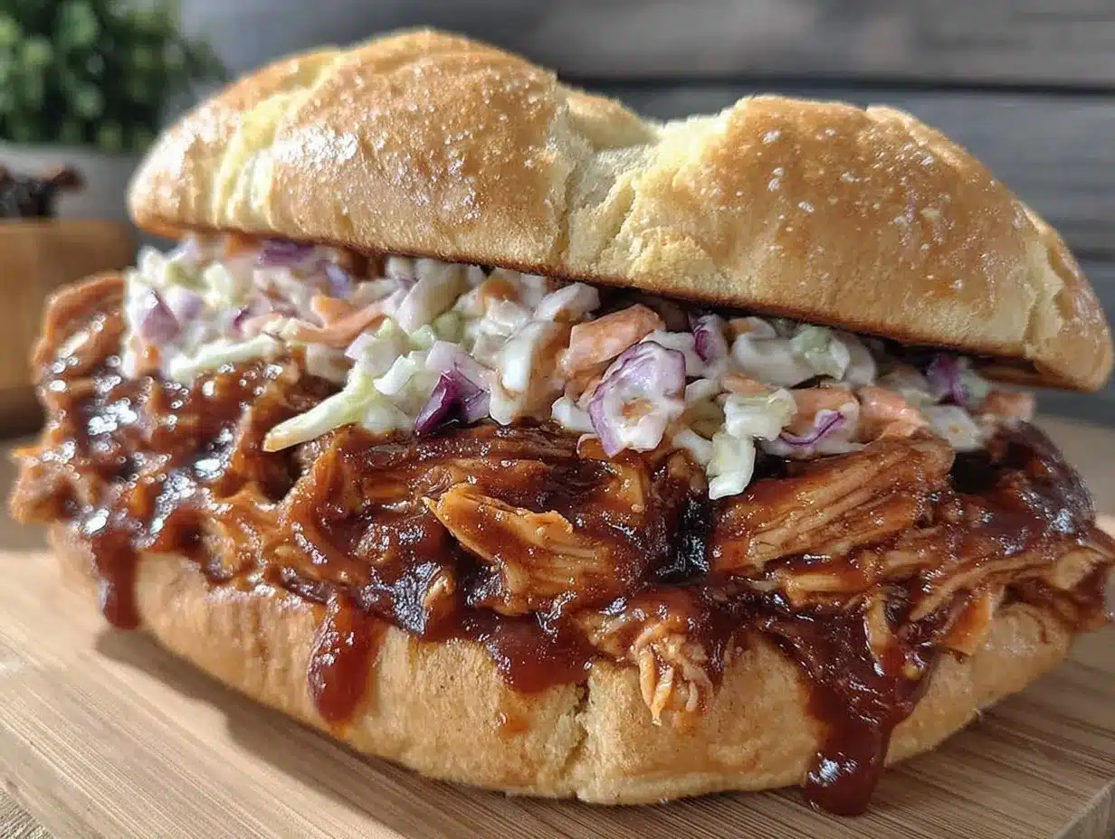 crockpot bbq pulled chicken sandwiches preparation steps