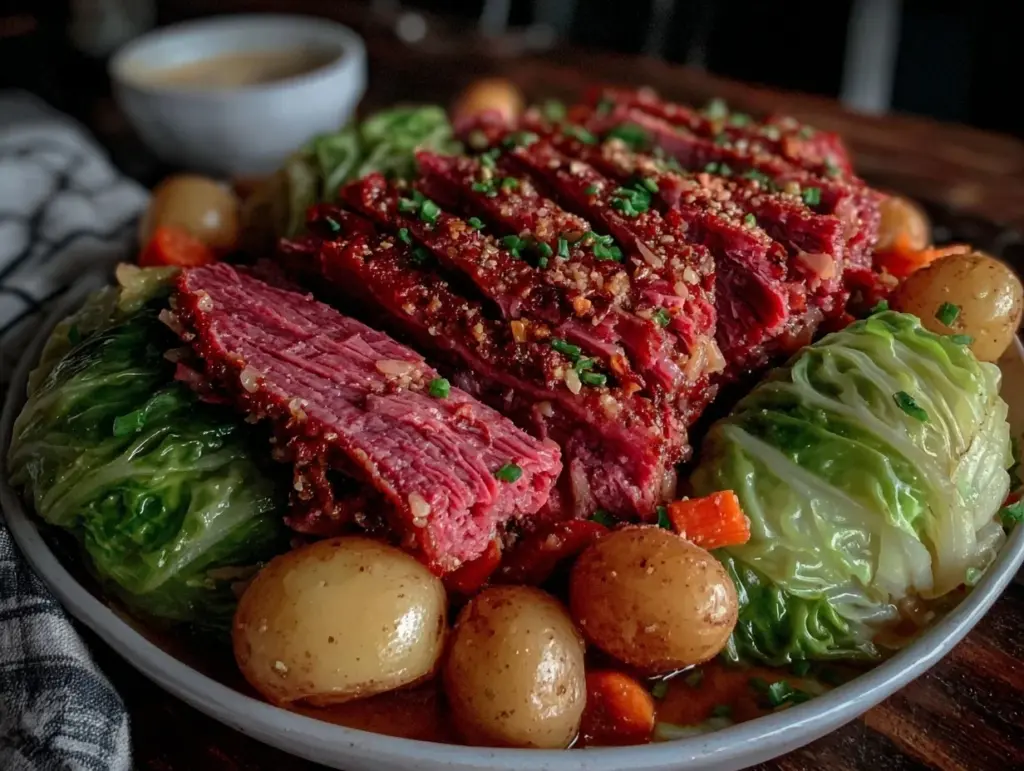 crockpot corned beef and cabbage recipe - featured image