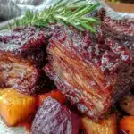 crockpot red wine braised short ribs - featured image