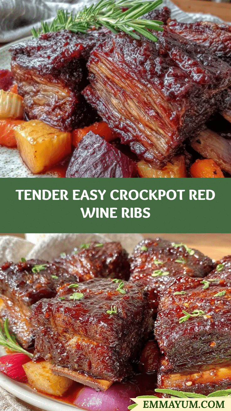 crockpot red wine braised short ribs recipe