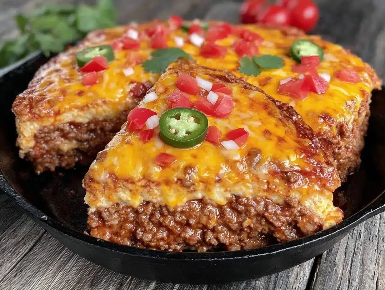easy cheesy skillet beef taco casserole preparation steps