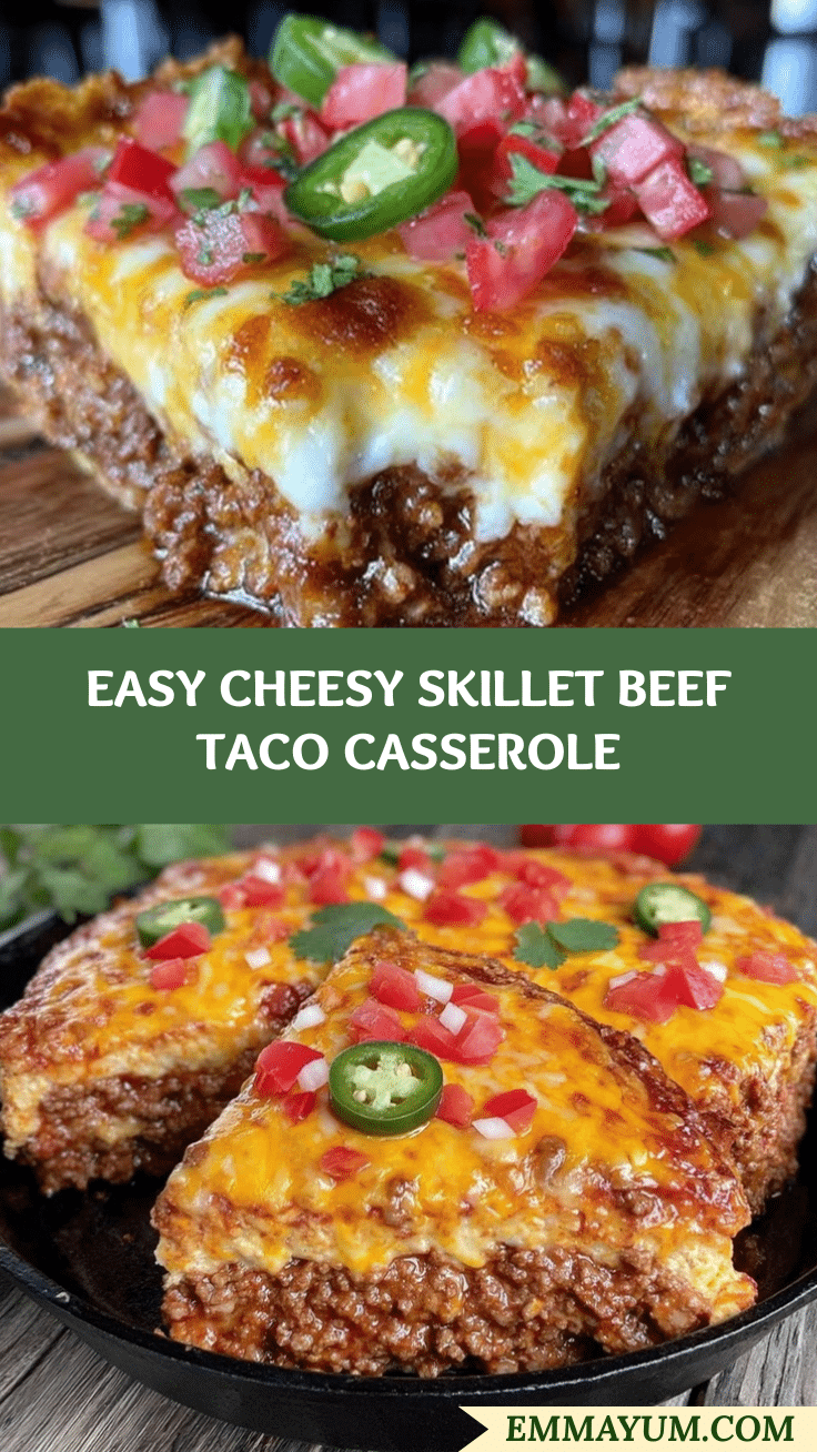 easy cheesy skillet beef taco casserole recipe