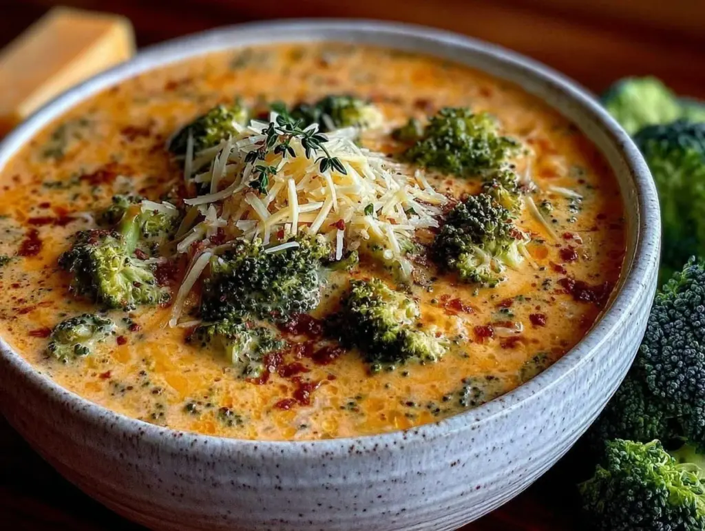 easy crockpot broccoli cheddar soup - featured image