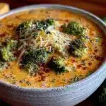 easy crockpot broccoli cheddar soup - featured image
