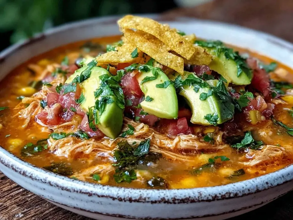 easy crockpot chicken tortilla soup - featured image