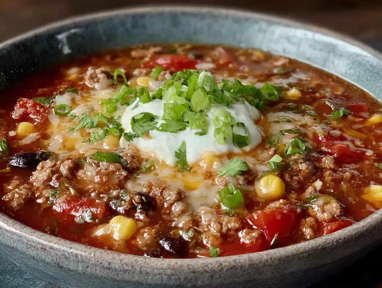 easy hearty crockpot taco soup preparation steps