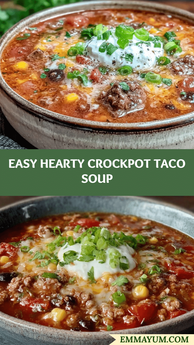 easy hearty crockpot taco soup recipe