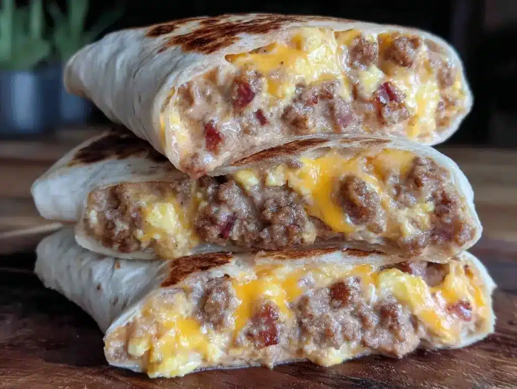 easy make-ahead sausage egg and cheese burritos - featured image