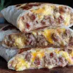 easy make-ahead sausage egg and cheese burritos - featured image