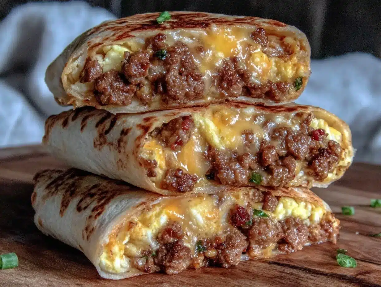 easy make-ahead sausage egg and cheese burritos preparation steps