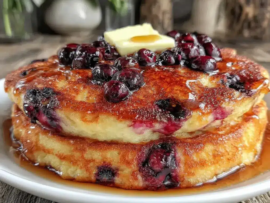 fluffy blueberry pancakes - featured image