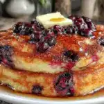 fluffy blueberry pancakes - featured image