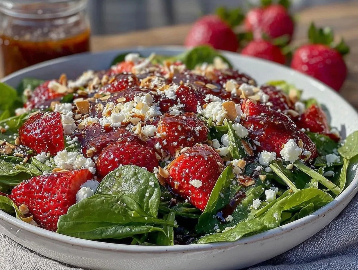 Fresh Strawberry Spinach Salad preparation steps