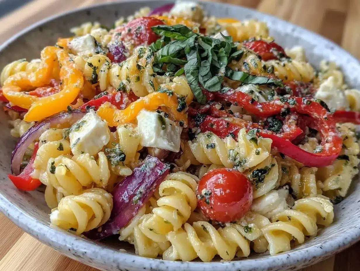 fresh summer pasta salad preparation steps