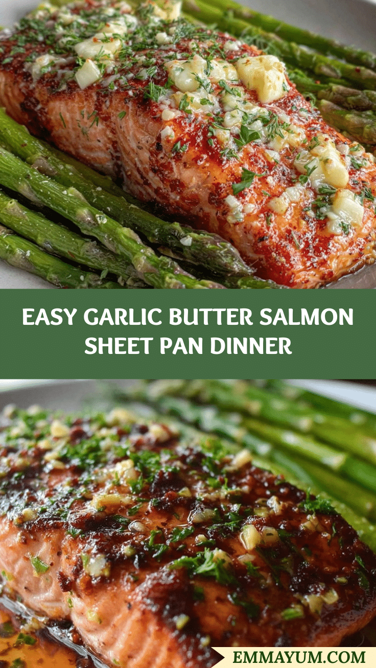garlic butter salmon sheet pan dinner recipe