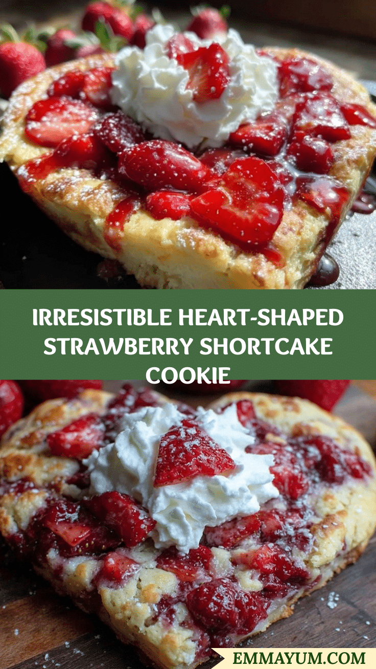 heart-shaped strawberry shortcake skillet cookie recipe