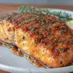 honey mustard glazed salmon - featured image